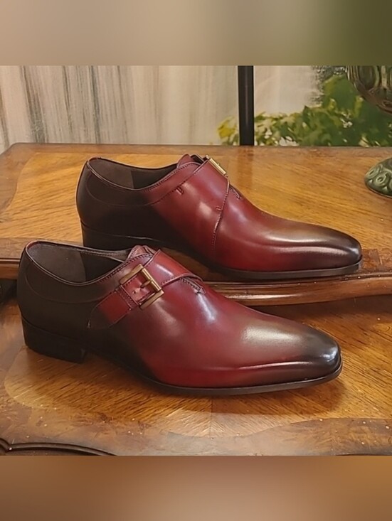 New! Massimo Matteo Castano Almansa Mens 7.5 Italian leather dress shoes